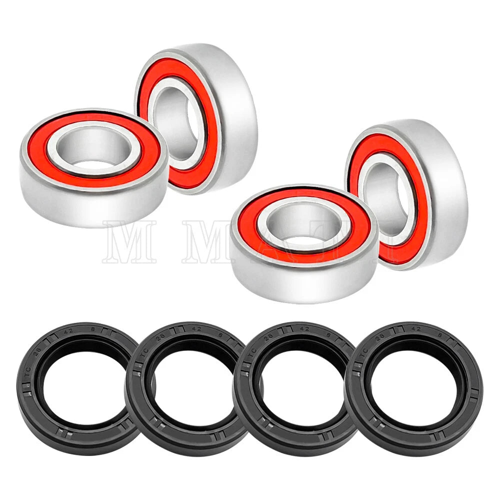 Front Wheel Hub Bearings Seals Kit for Honda Recon 250 TRX250 Rancher 350 TRX200
