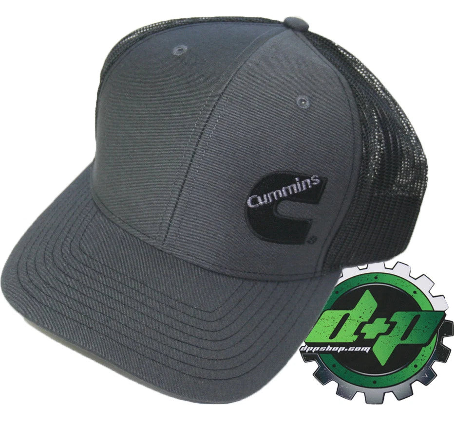 Cummins Trucker Hat for Trucks (Charcoal Gray/Black Mesh)