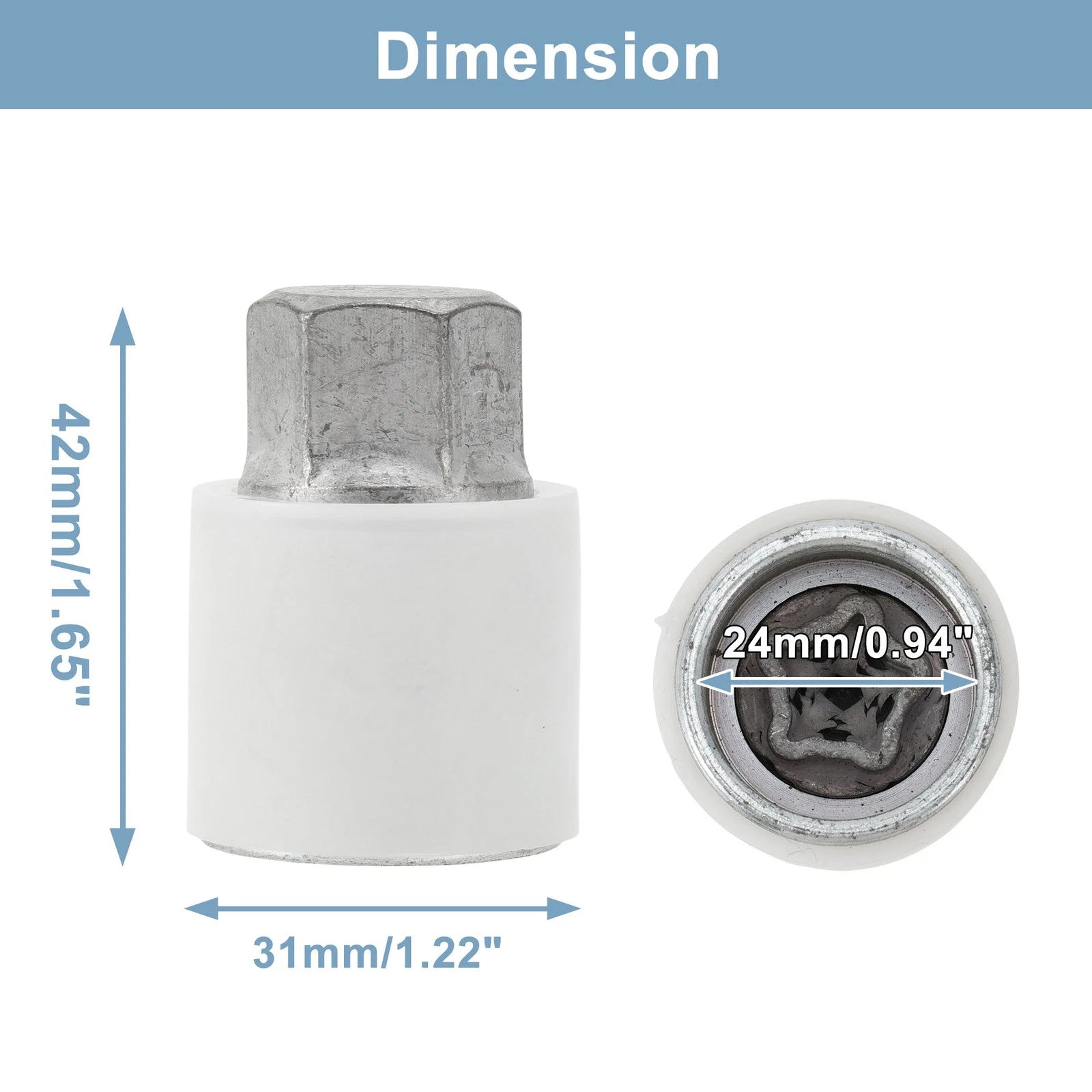 Type W Wheel Lock Lug Nut for Audi A4 (Locking Nut Key Socket)