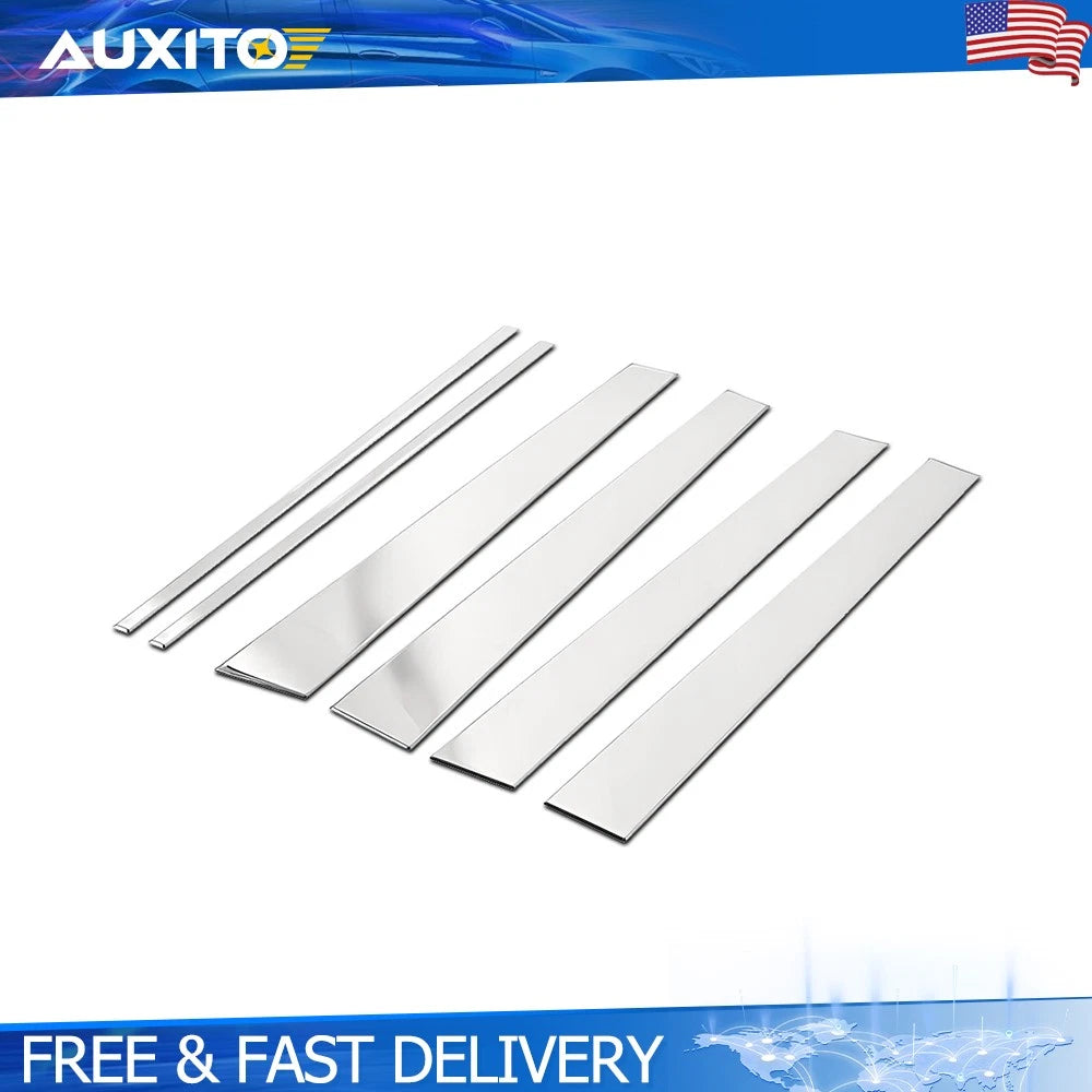 Set of 6 Chrome Window Pillar Post Trims for Ford Expedition (1997–2017)