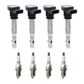 Set of 4 Ignition Coils & Denso Platinum Spark Plugs for Audi A3 A4 A6, VW GTI Jetta