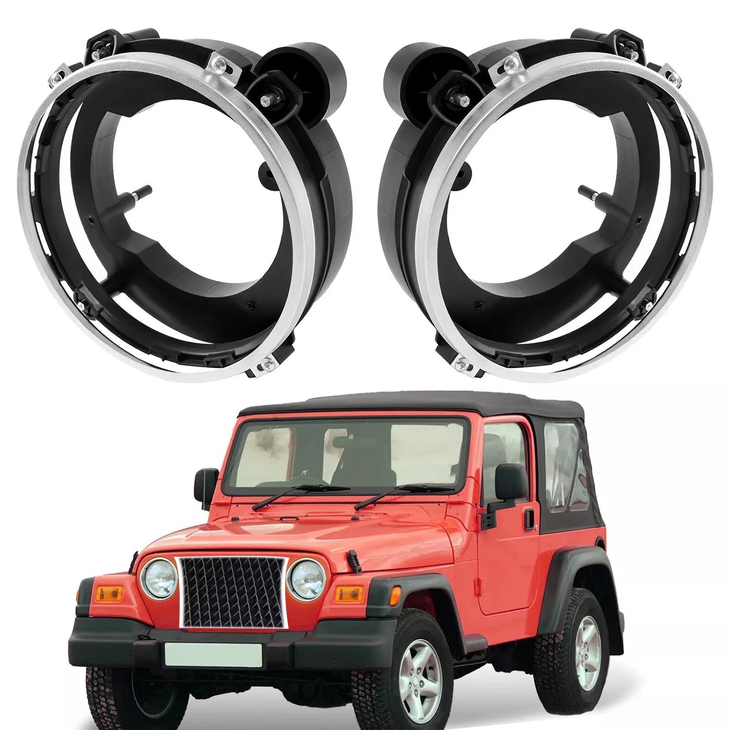 Set of 2 Headlight Bulb Brackets for Jeep Wrangler (1997–2006)