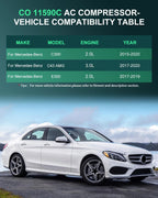 A/C Compressor for Mercedes-Benz C300 GLC300 (2015–2020) 2.0L