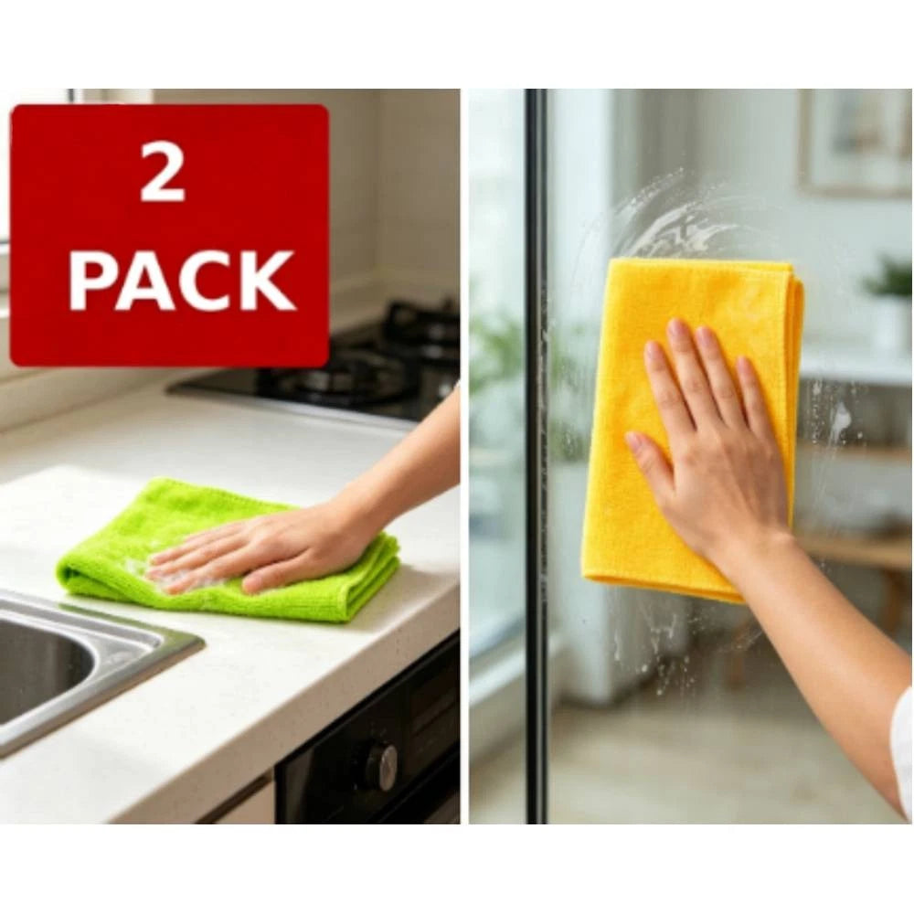 2X Ultra Absorbent Microfiber Towels for Home Cleaning