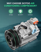 A/C Compressor for Hyundai Santa Fe (2001–2006) 2.7L 9770126300