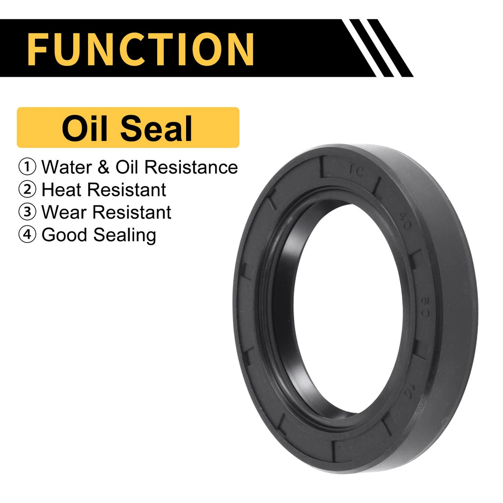 Set of 5 Oil Seal Ring 40x60x10mm NBR Rubber for Rotary Shaft