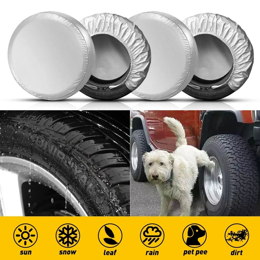 Set of 4 Wheel Tire Covers for RV Truck Car (27" to 29" Diameter) EXV