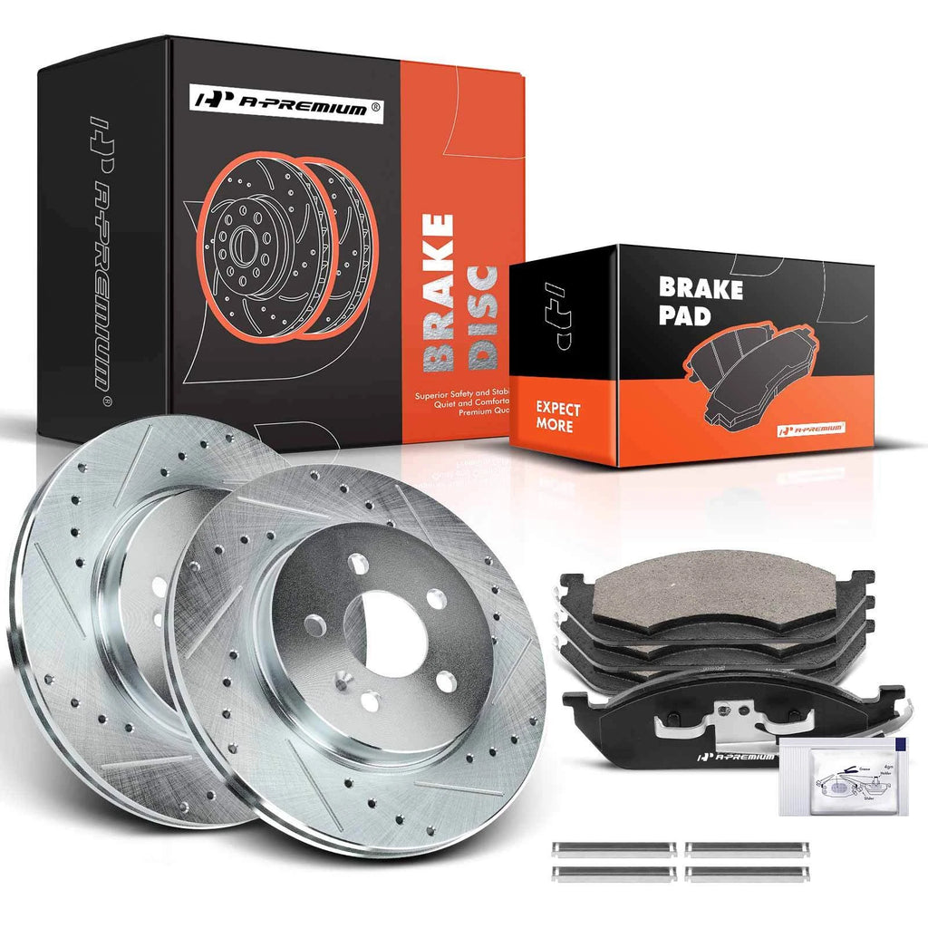 Drilled Brake Rotors & Brake Pads for Mercedes-Benz ML350 ML320 (2003–2005)