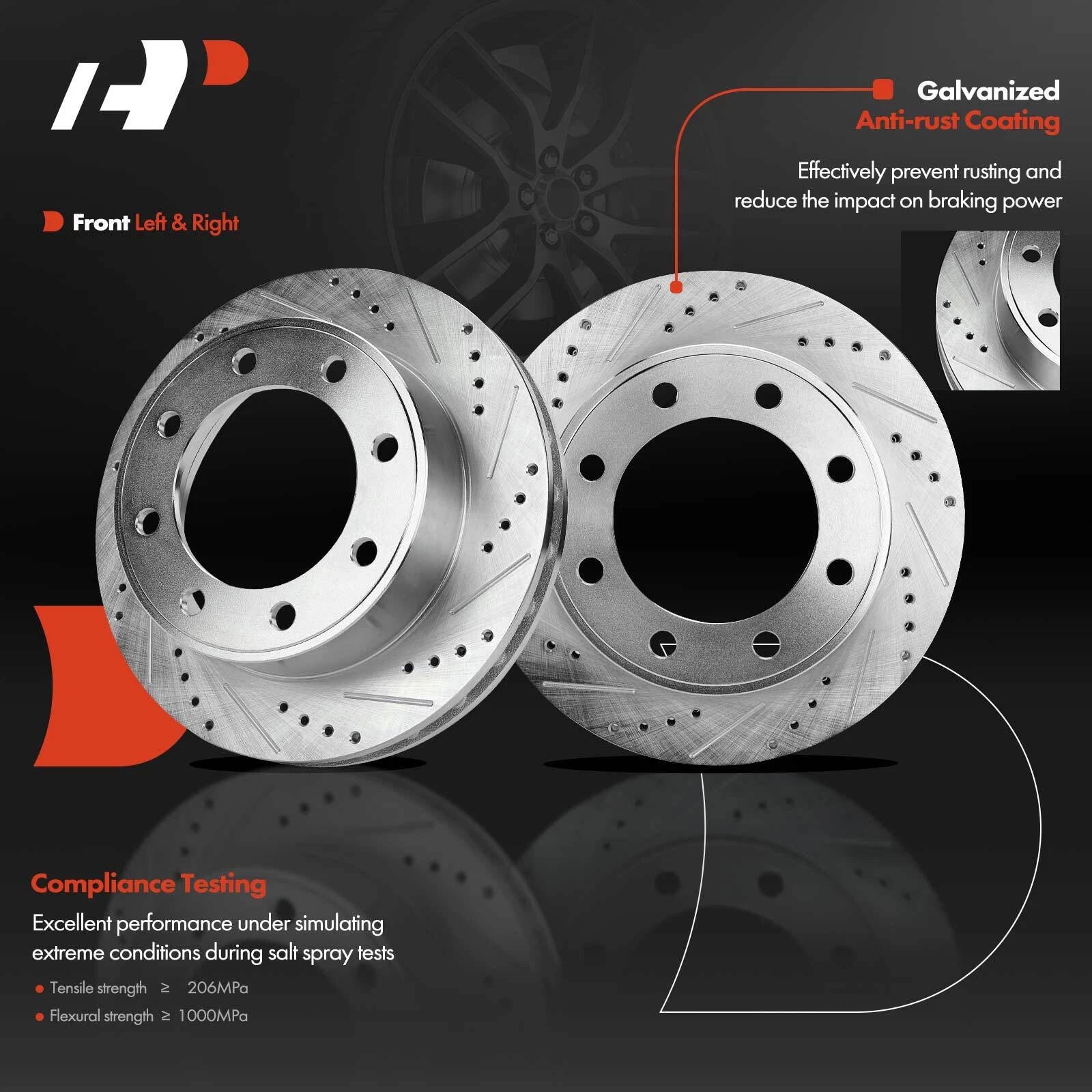 Front Disc Rotors & Ceramic Pads for Ford F-250 Super Duty (1999–2004)