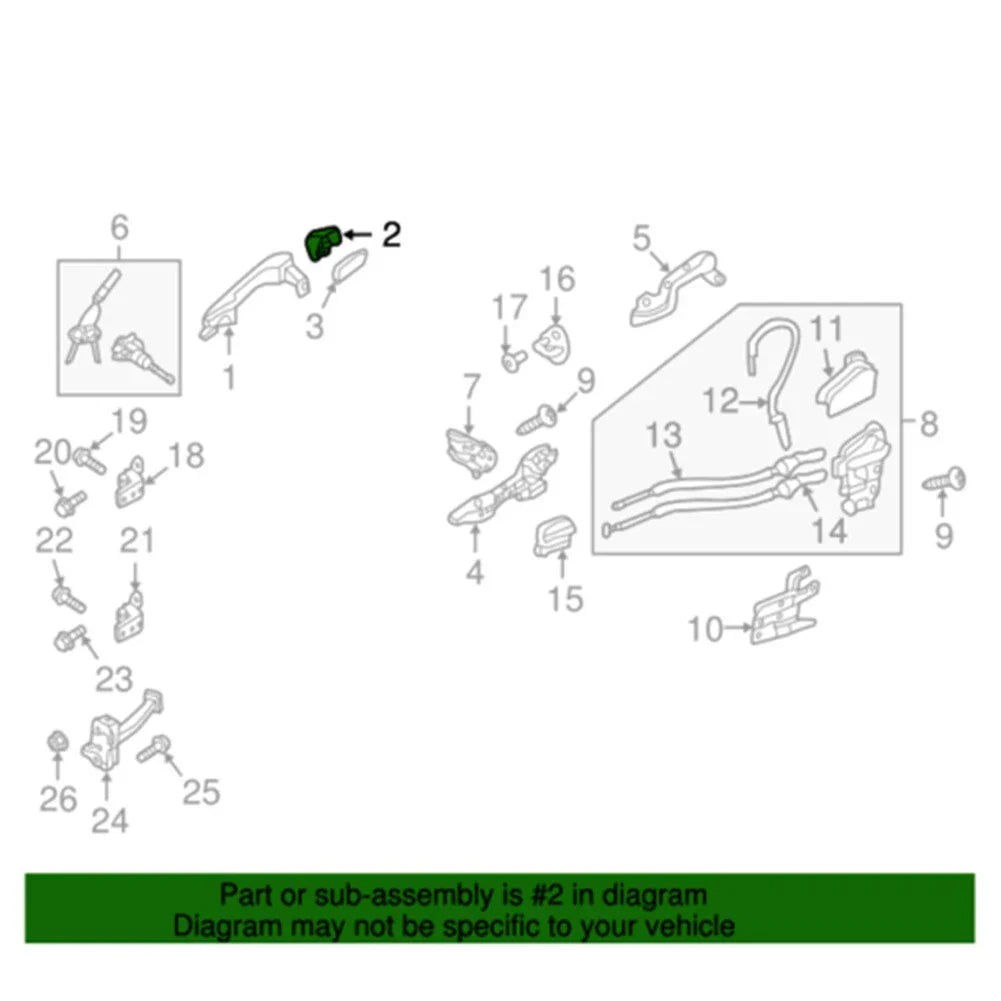 Left Side Exterior Door Handle Cap for Hyundai Santa Fe (2013-2019)