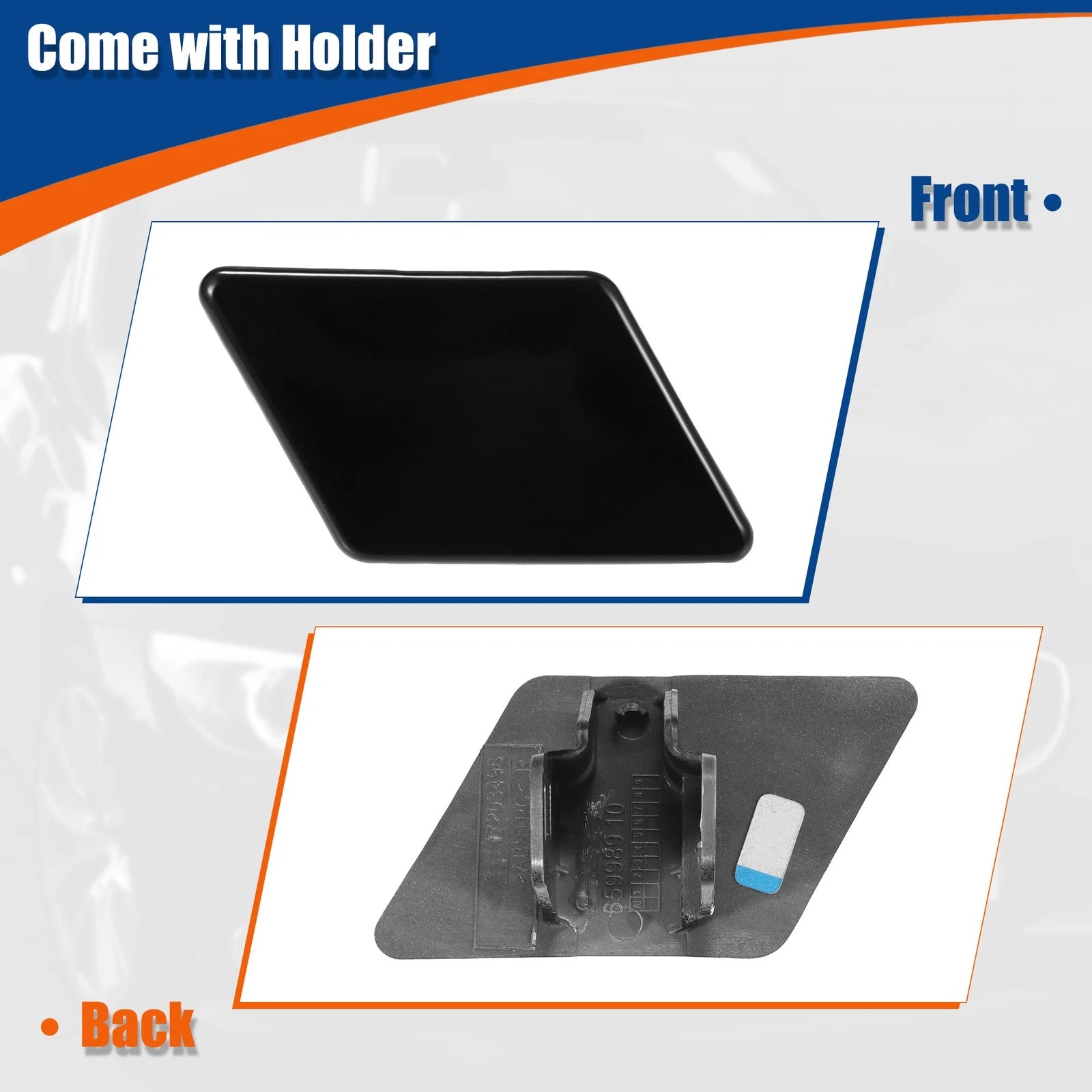 Right Side Front Bumper Washer Nozzle Cover for BMW 3 Series E90 (2007–2013) Gloss Black