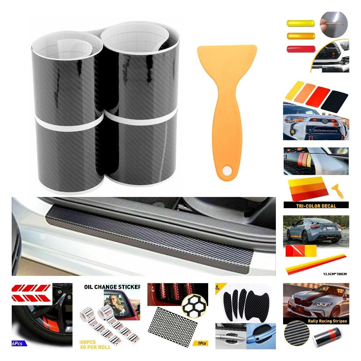 Rear Front Cover Stickers for Tail Light Black Honeycomb