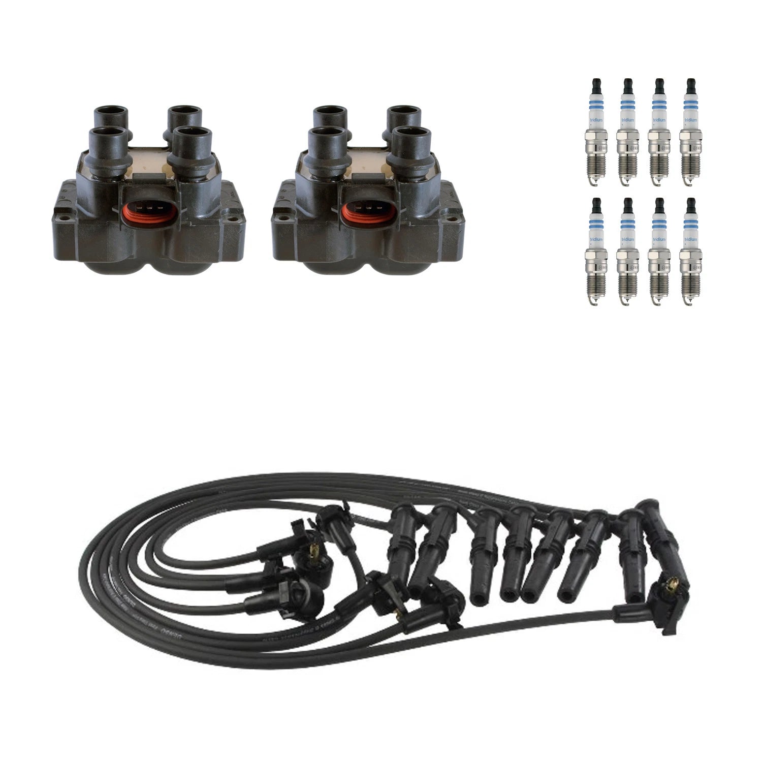 2X Ignition Coil Wires & Spark Plug Kit for Ford Crown Victoria V8 (1992–2011)