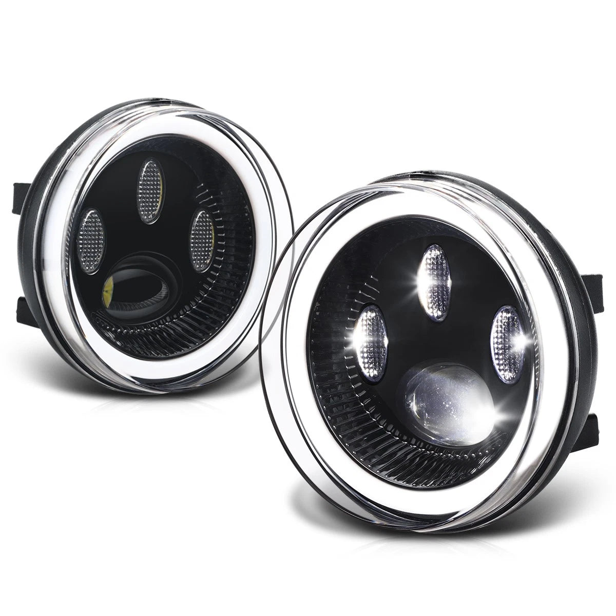 Clear Projector Lens LED Fog Lights for GMC Sierra 1500 2500HD 3500HD (2007–2014)