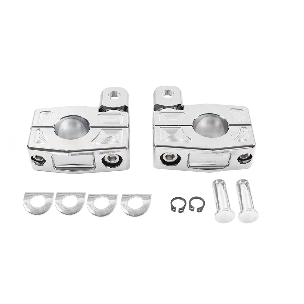 Crash Bar Mount Foot Peg Bracket for Harley (25MM Engine Guard, Chrome)