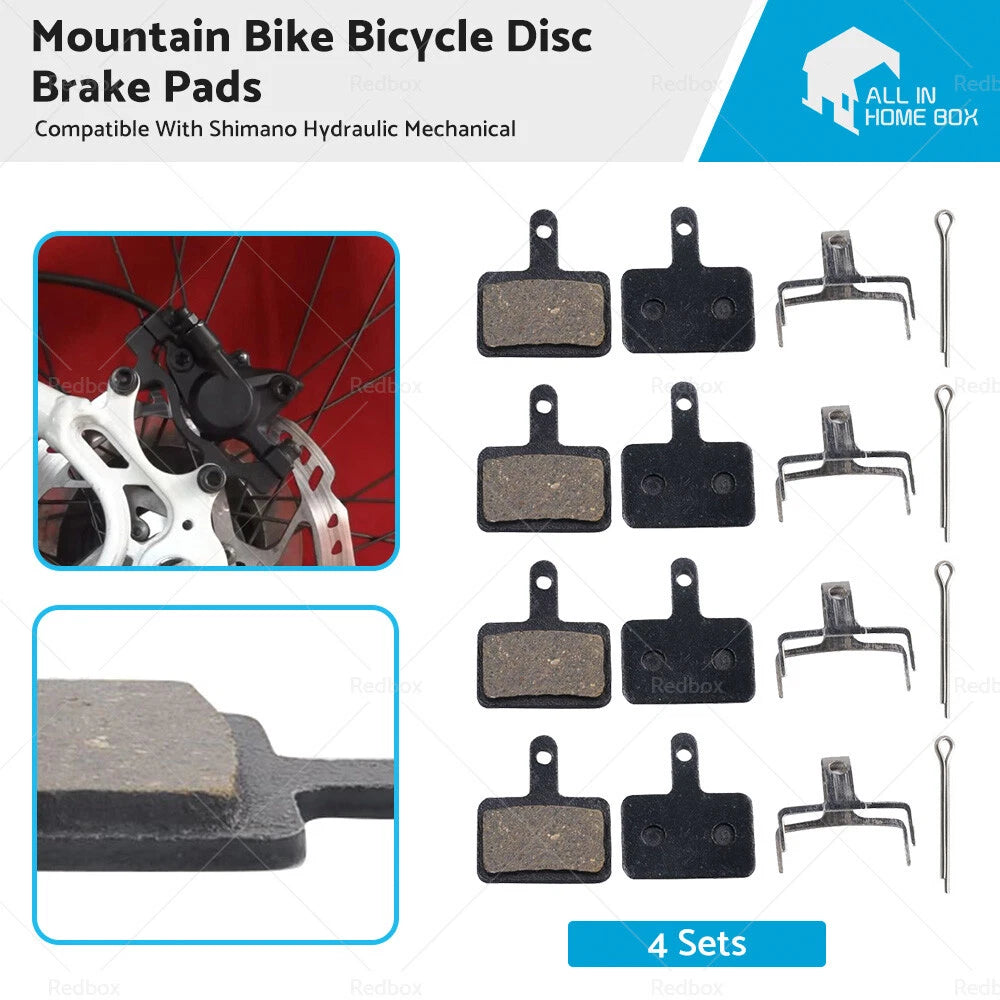 4-Pairs Disc Brake Pads for Shimano Mountain Bikes (Hydraulic/Mechanical)