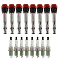 Set of 8 Ignition Coils & NGK Laser Platinum Spark Plugs for Audi R8 RS5 S5 V8