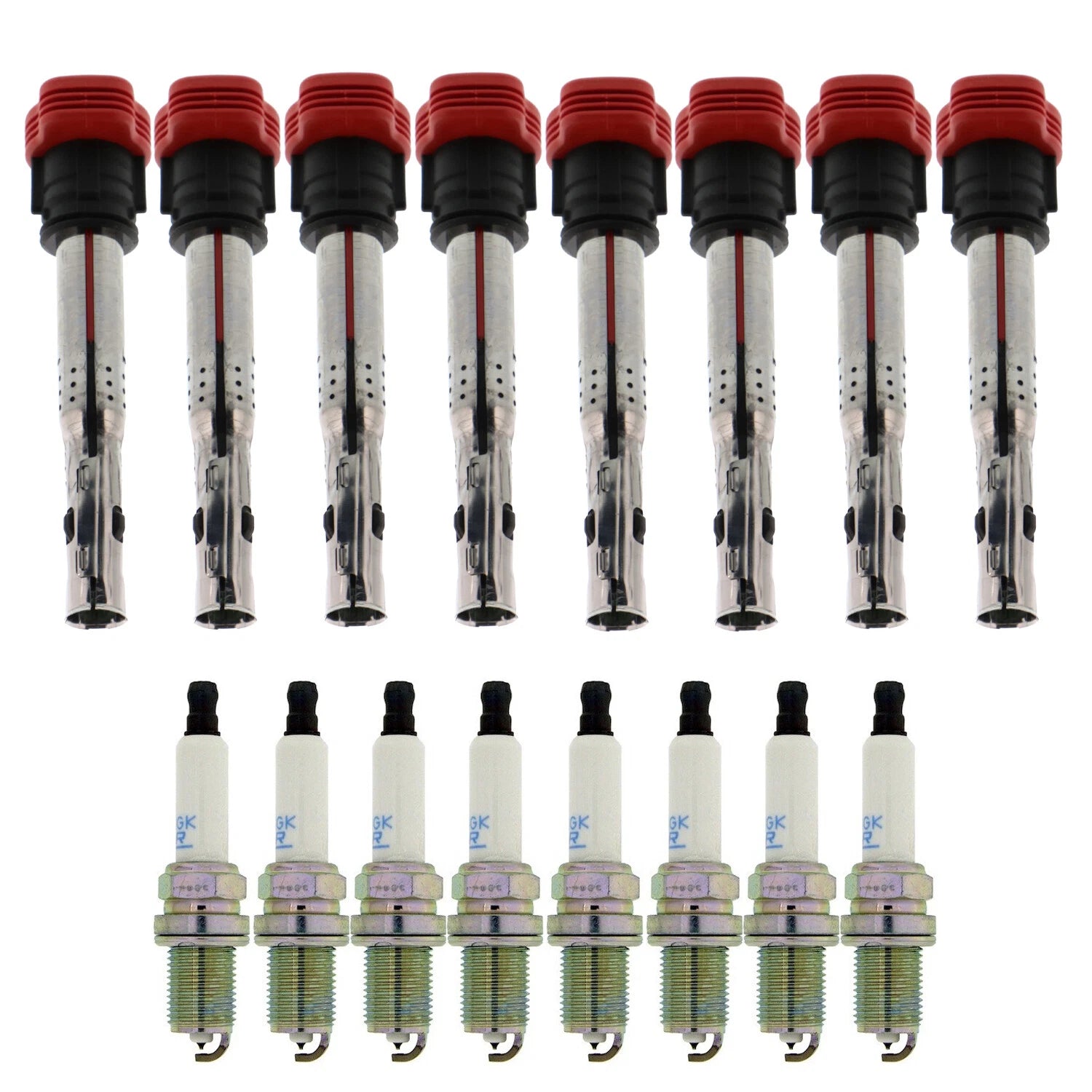 Set of 8 Ignition Coils & NGK Laser Platinum Spark Plugs for Audi R8 RS5 S5 V8