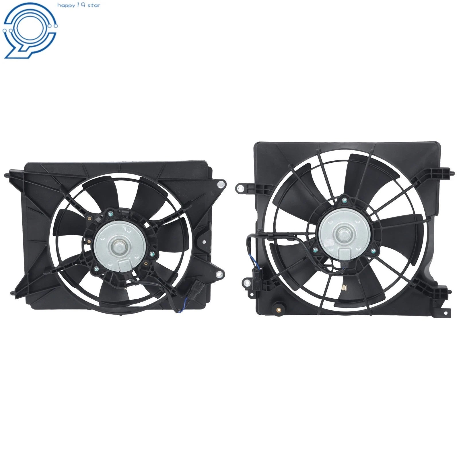 Set of 2 AC Condenser Radiator Cooling Fans for Honda Civic Acura (2012–2017)