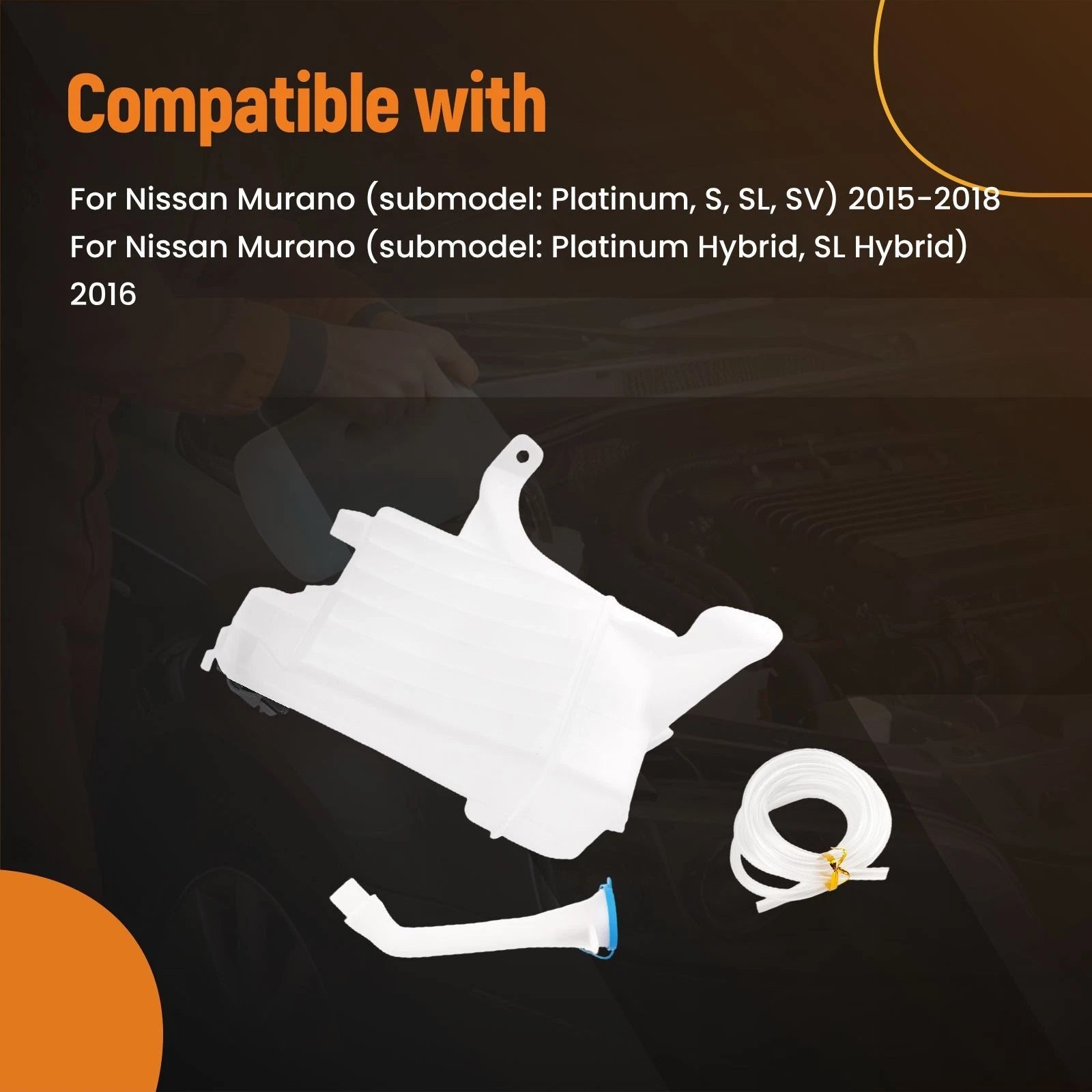 Front Washer Bottle Tank for Nissan Murano (2015–2018) NI1288201