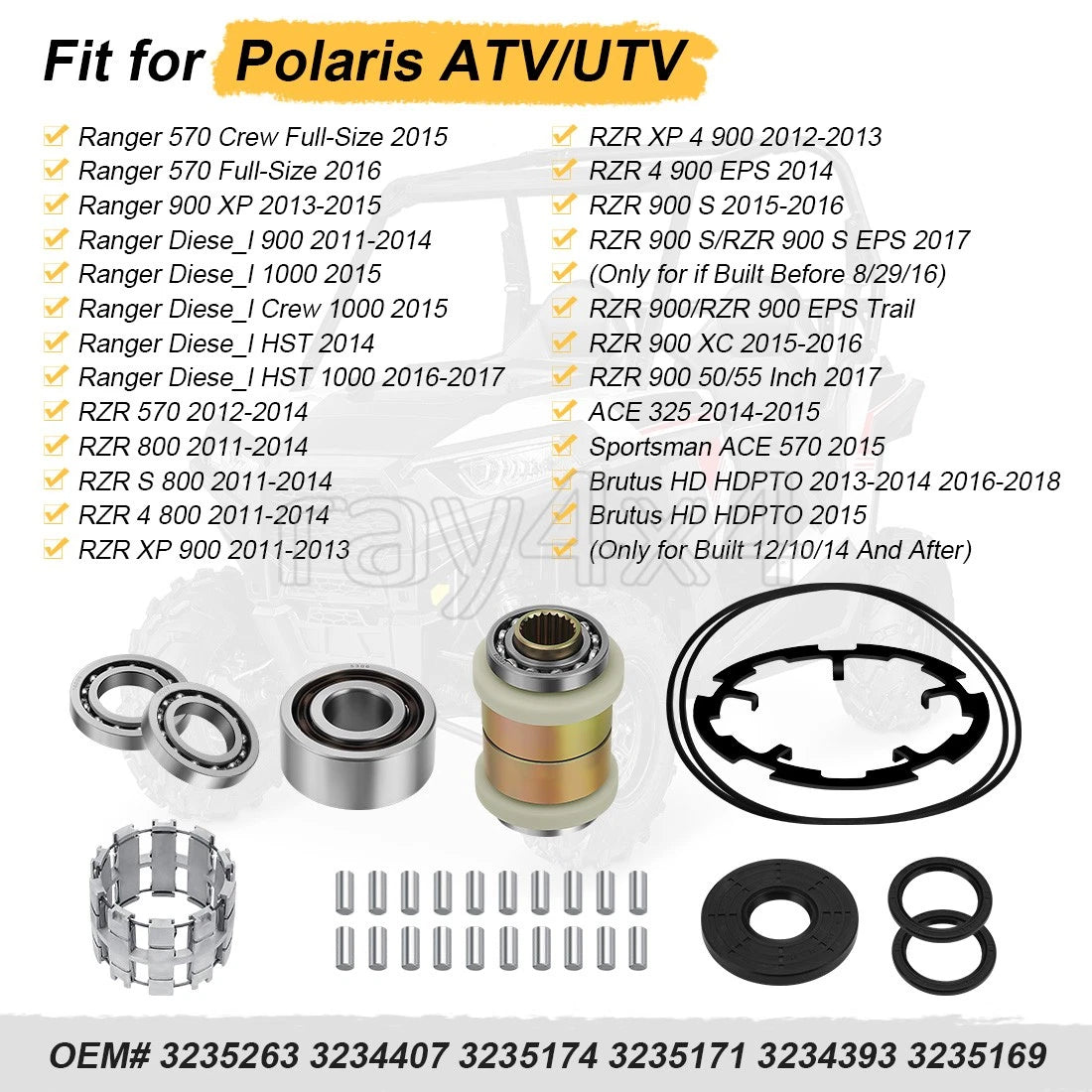 Front Differential Rebuild Kit for Polaris Ranger 1000 (2015–2018, 2020)