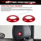 Red Front Seat Headrest Button Covers for Mercedes-Benz W205 (2015-2021)