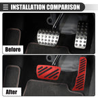 Set of 2 Brake Accelerator Pedal Covers for Chevrolet Camaro (2016–2022) Black Red