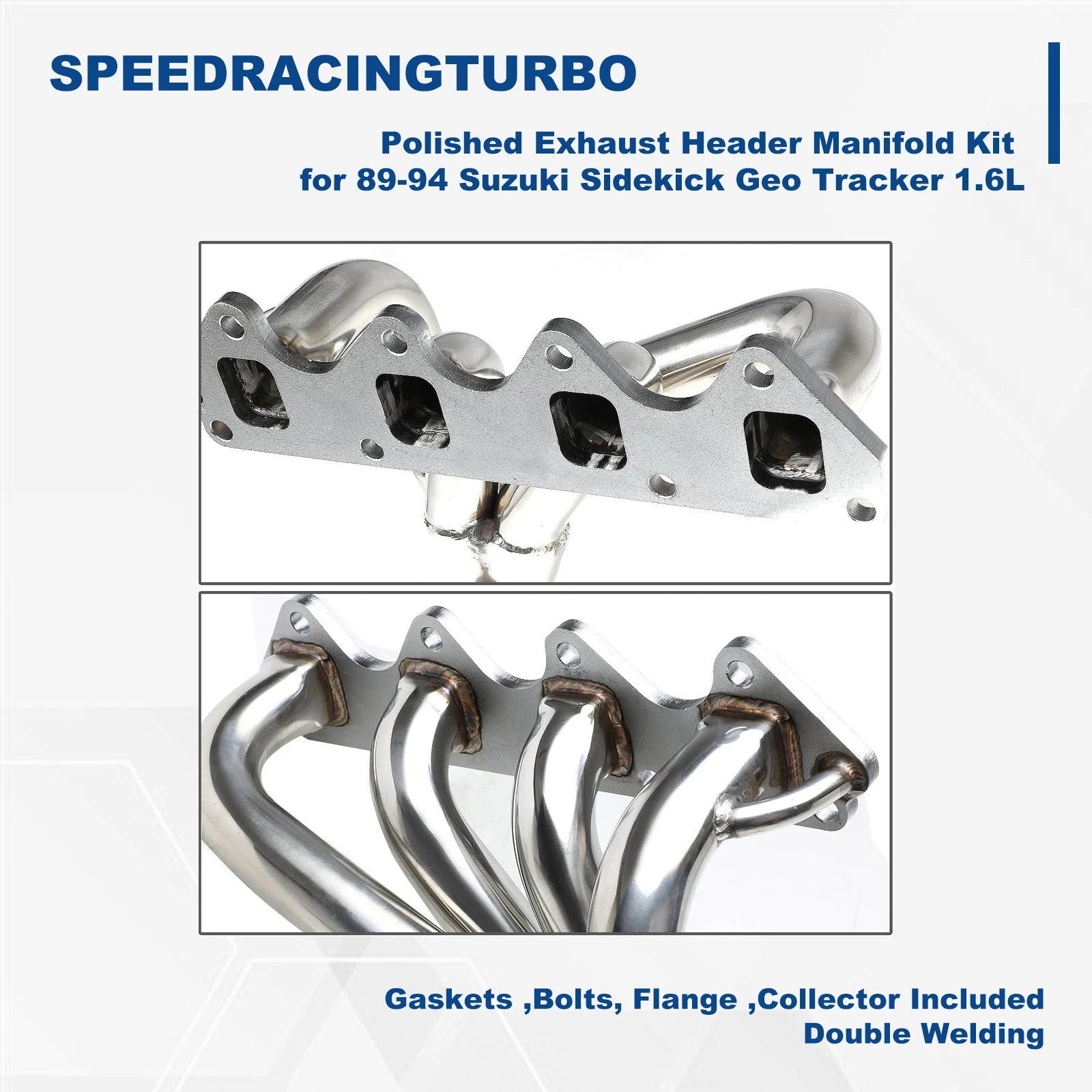 Exhaust Header Manifold Kit for Suzuki Sidekick, Geo Tracker (1989–1994)