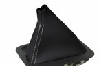 Leather Automatic Shift Boot Cover for BMW E38 (1995–2001) Black White Stitch