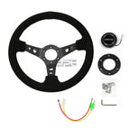 NRG 35cm 3" Deep Dish Suede Steering Wheel for Universal Fit