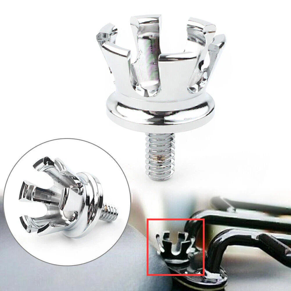 Rear Seat Bolt Tab Screw Mount Chrome Aluminum for Harley