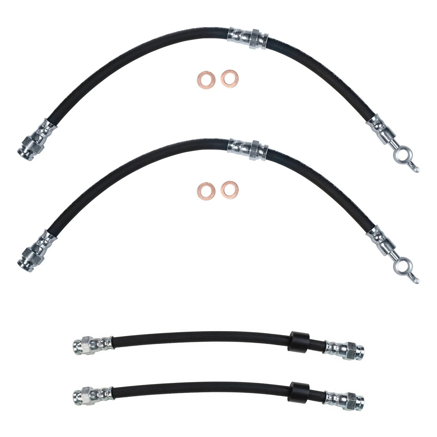 Sunsong 2X Front & Rear Brake Hydraulic Hose Kit for Mazda 323 MX-3 Protege (1990–1998)
