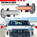 2X Dynamic Clear LED Side Mirror Turn Signal Lights for Toyota Tundra (2022–2025)