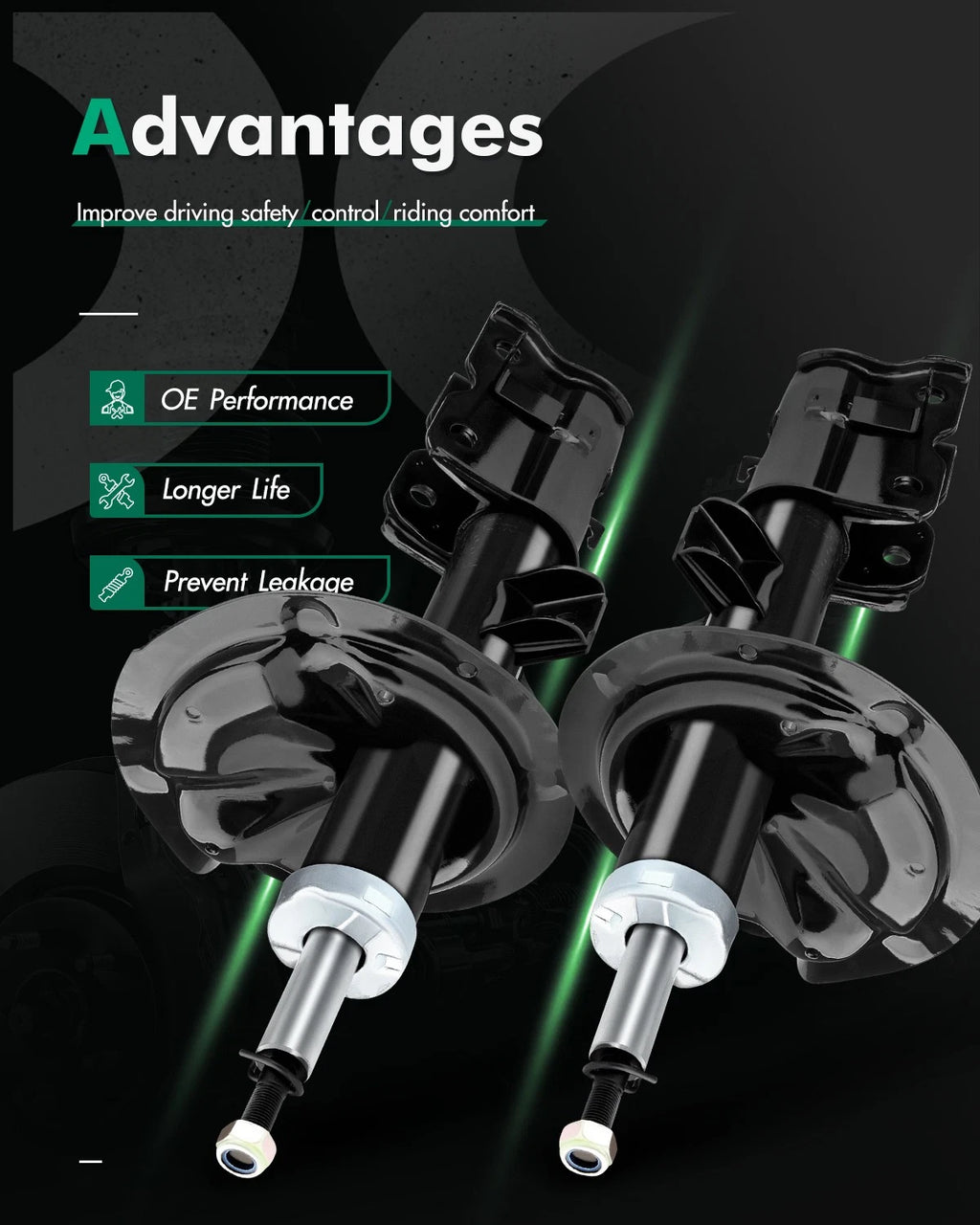 Set of 2 Front Struts Shocks Absorbers for Nissan Murano (2003–2007)