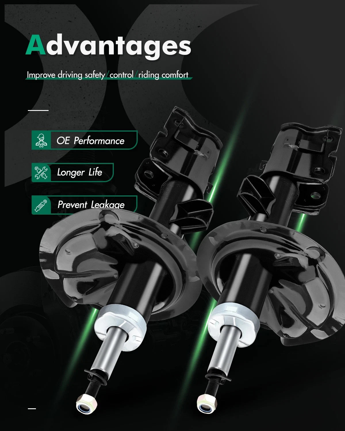 Set of 2 Front Struts Shocks Absorbers for Nissan Murano (2003–2007)