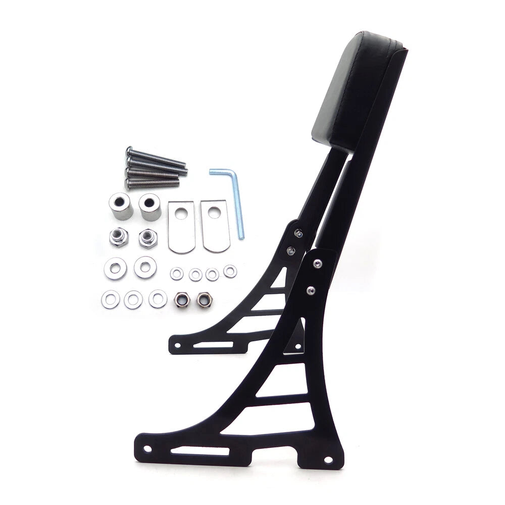 Black Flame Backrest Sissy Bar with Leather Pad for Harley Sportster (1200-883)