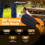 Turbo Nozzle for Pressure Washer (4000 PSI, 1/4in Quick Connect)
