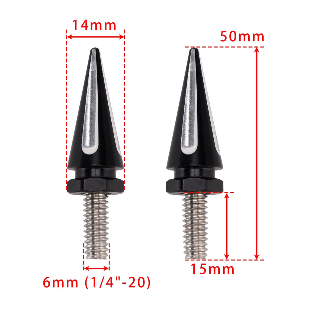 3X Black Spike Windshield Bolts for Street Glide Electra Glide Touring (2014–2024)