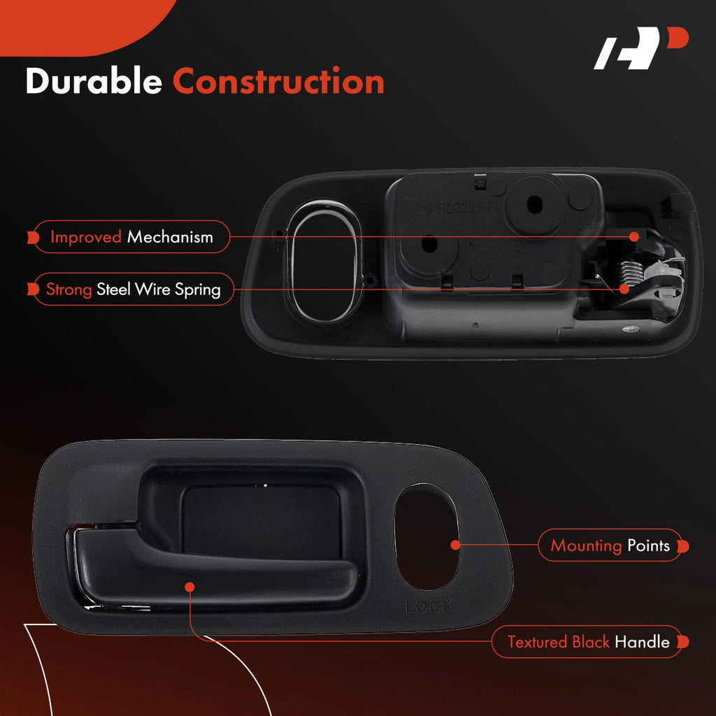 Front Left Door Handle for Honda Civic (2001-2005) Black Plastic