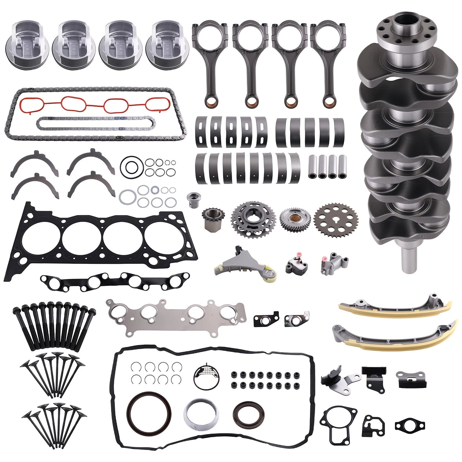 Piston Gasket Timing Kit & Crankshaft Rod for Toyota 2TR-FE 2.7L