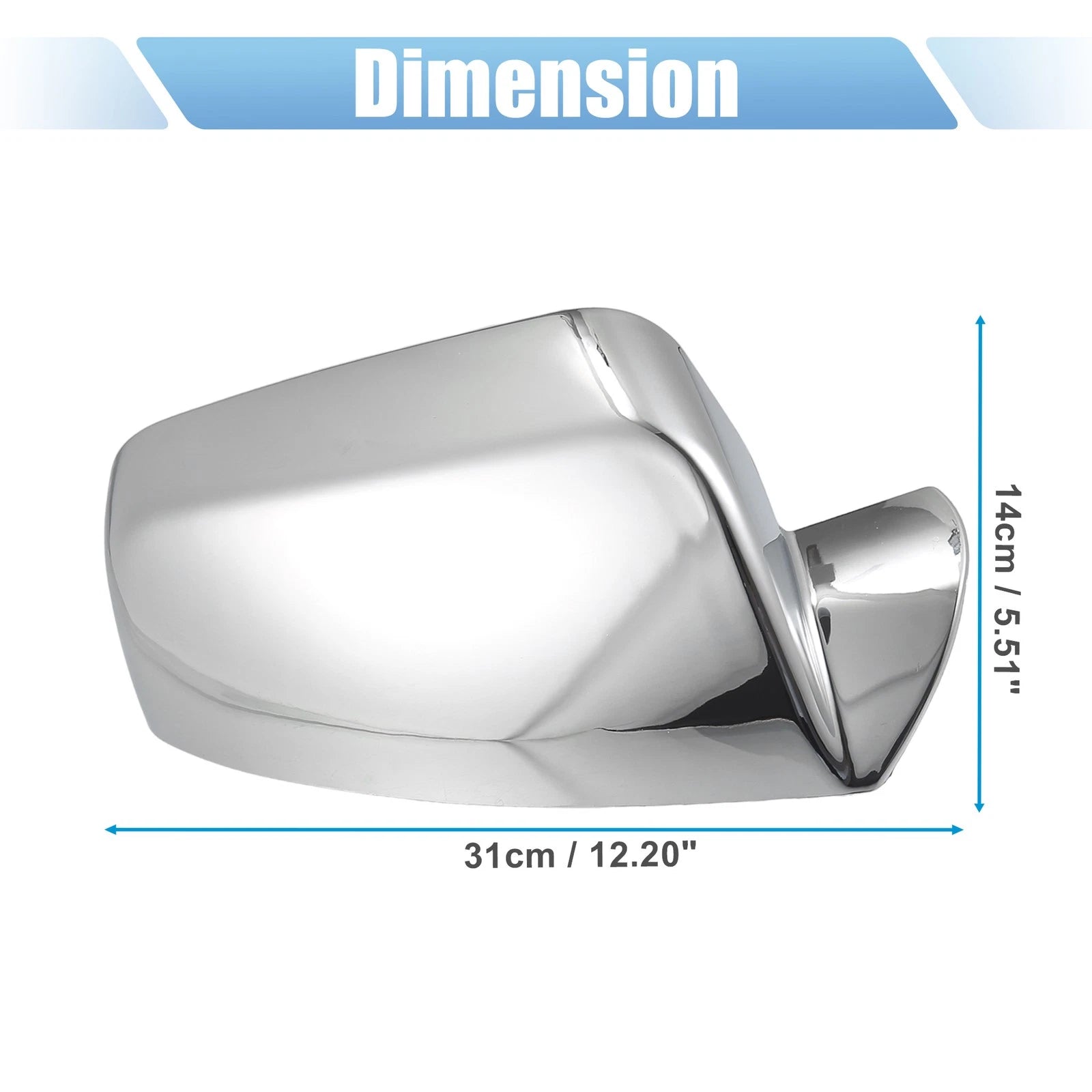 Set of 2 Chrome Plated Top Half Mirror Covers for GMC Terrain (2010–2017) 731618519355