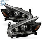 Set of 2 Halogen LED DRL Projector Headlights for Nissan Murano (2015-2018)