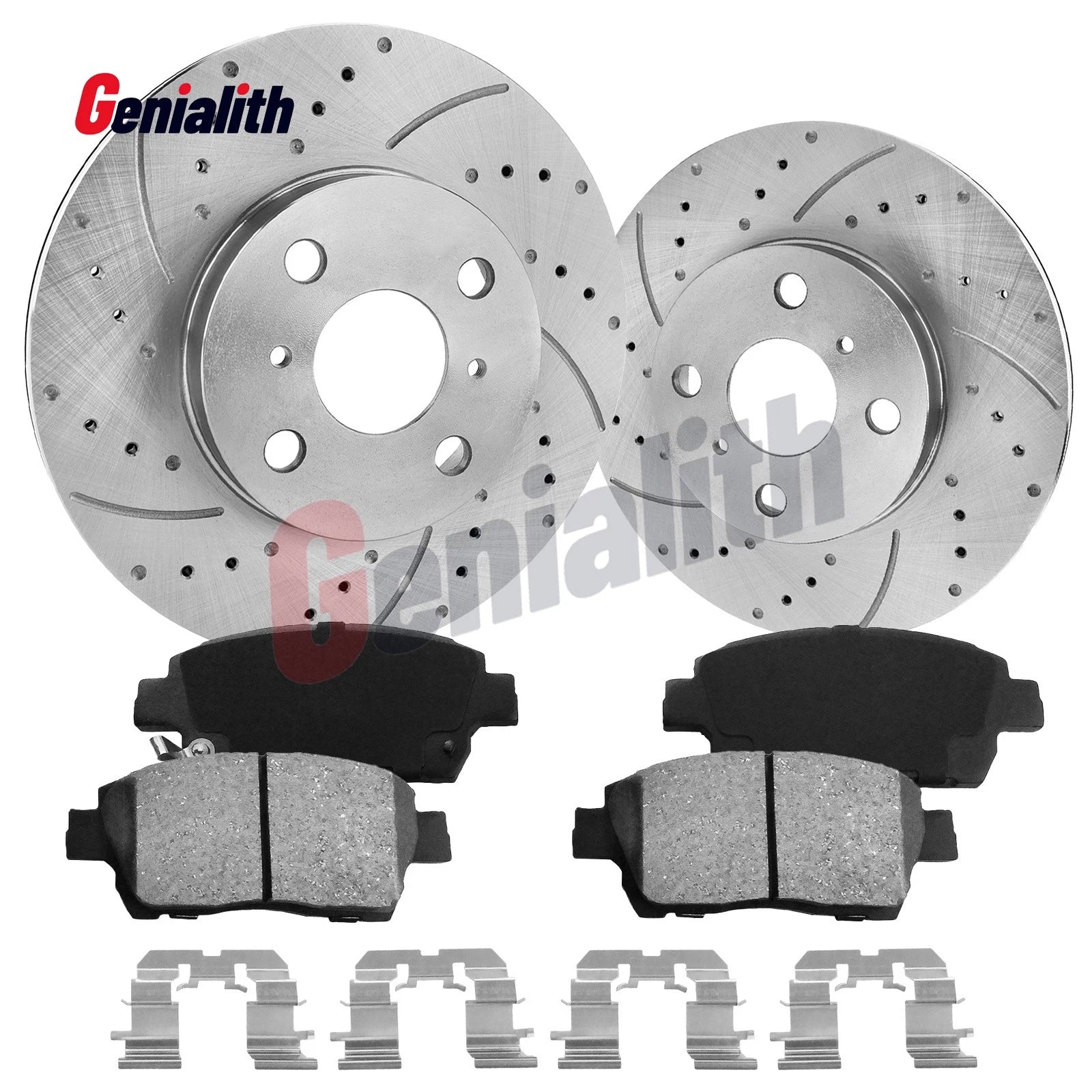 Front Drilled Slotted Disc Rotors & Ceramic Pads for Scion xB (2004–2006)
