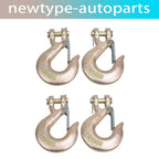 4X Clevis Slip Hook 3/8" Heavy Duty Forged Steel with Safety Latch