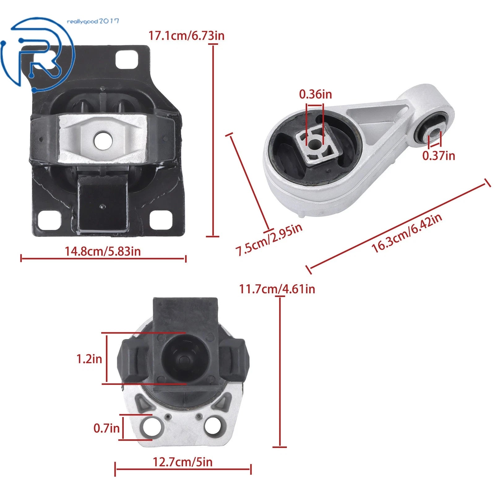 3X Engine Motor & Trans Mount Set for Ford Focus (2005–2007) L4 2.0L 2.3L