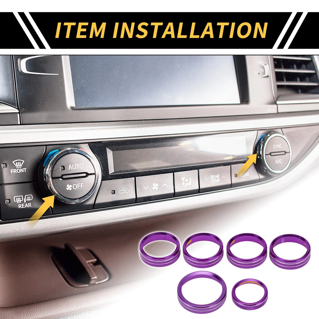 Set of 1 Air Conditioning Button Cover Trim for Ford F-150 XLT (2016–2019) Purple