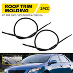 2X Black Rubber Roof Drip Molding Strips for Toyota Corolla (2003–2008)