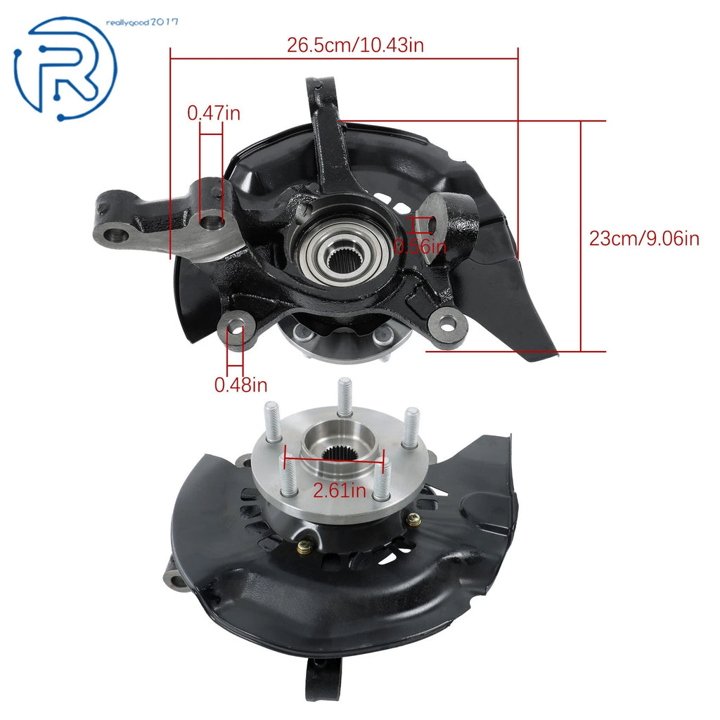 Front Steering Knuckle & Wheel Hub Bearings for Toyota Highlander