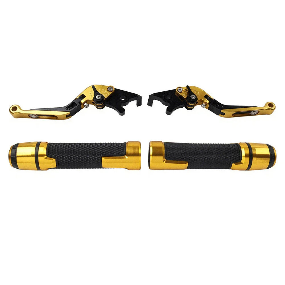 Gold Extendable Brake Clutch Lever Grip Set for Yamaha MT-15 XSR155 (2019-2023)