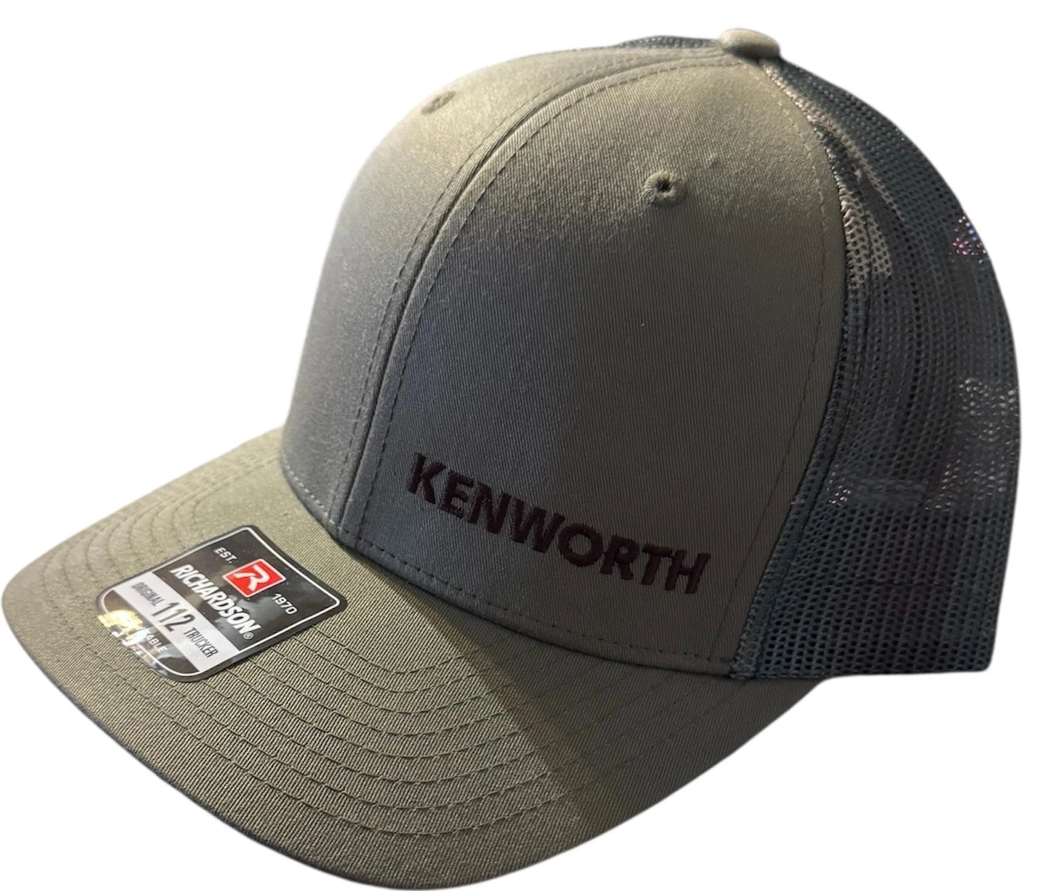 Kenworth Trucker Hat for Kenworth Trucks (Olive/Camo Mesh, Snapback)